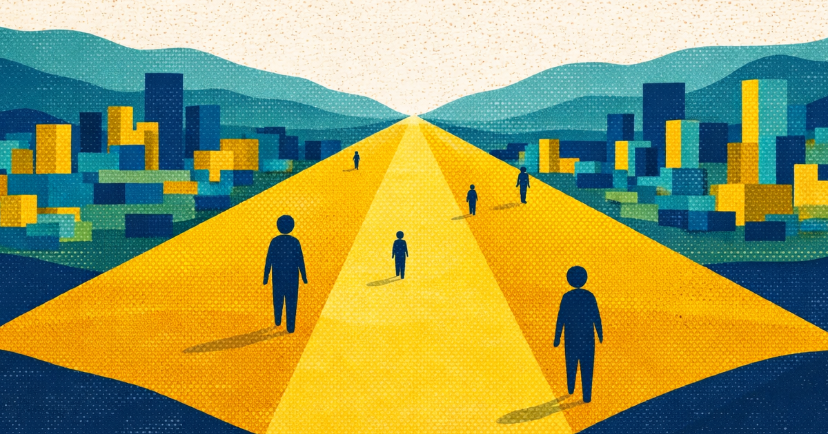 SBI Life term insurance guide - risograph illustration of nationwide reach with towns connected by a path